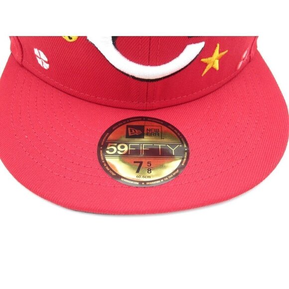 New Era 59Fifty Cincinnati Reds Embroidered Trucker Fitted Hat Sz 7 5/8 - Picture 5 of 7